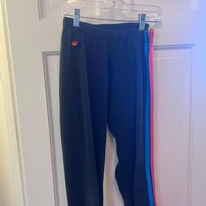 Aviator Nation Neon stripe sweatpants extra small